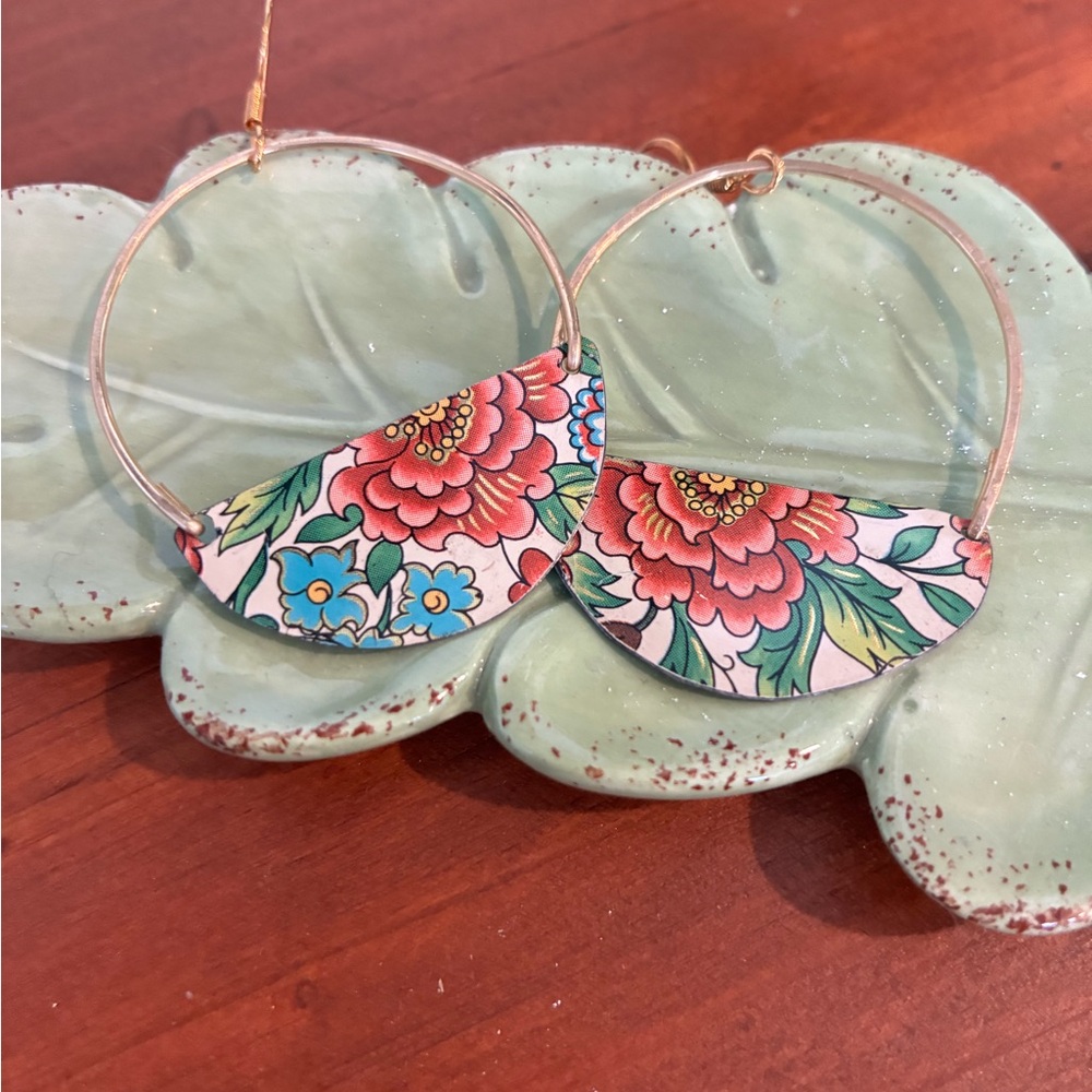 Handmade, Vintage Tin Earrings.